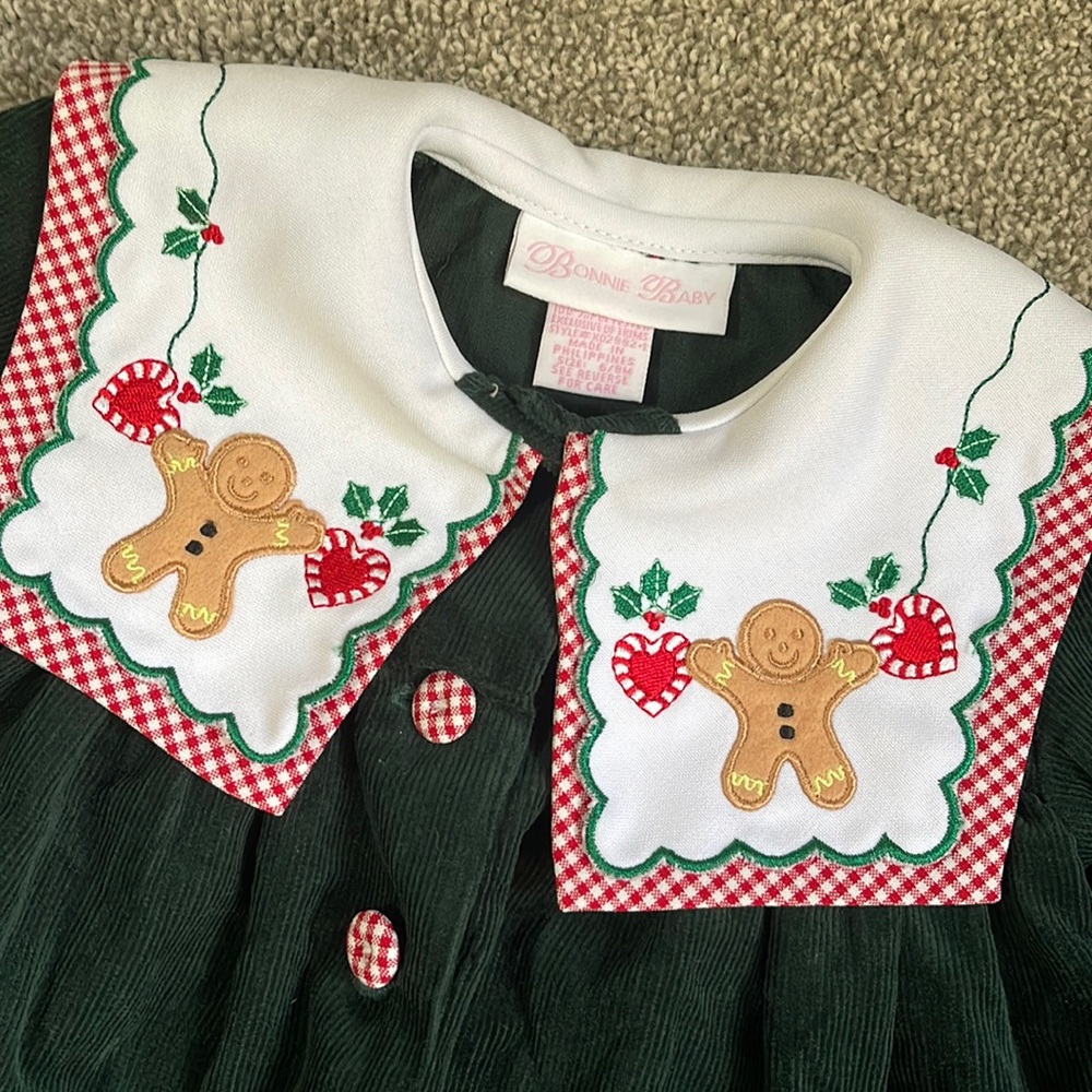 Bonnie Baby Gingerbread Christmas Dress 6-9mo Baby Girl